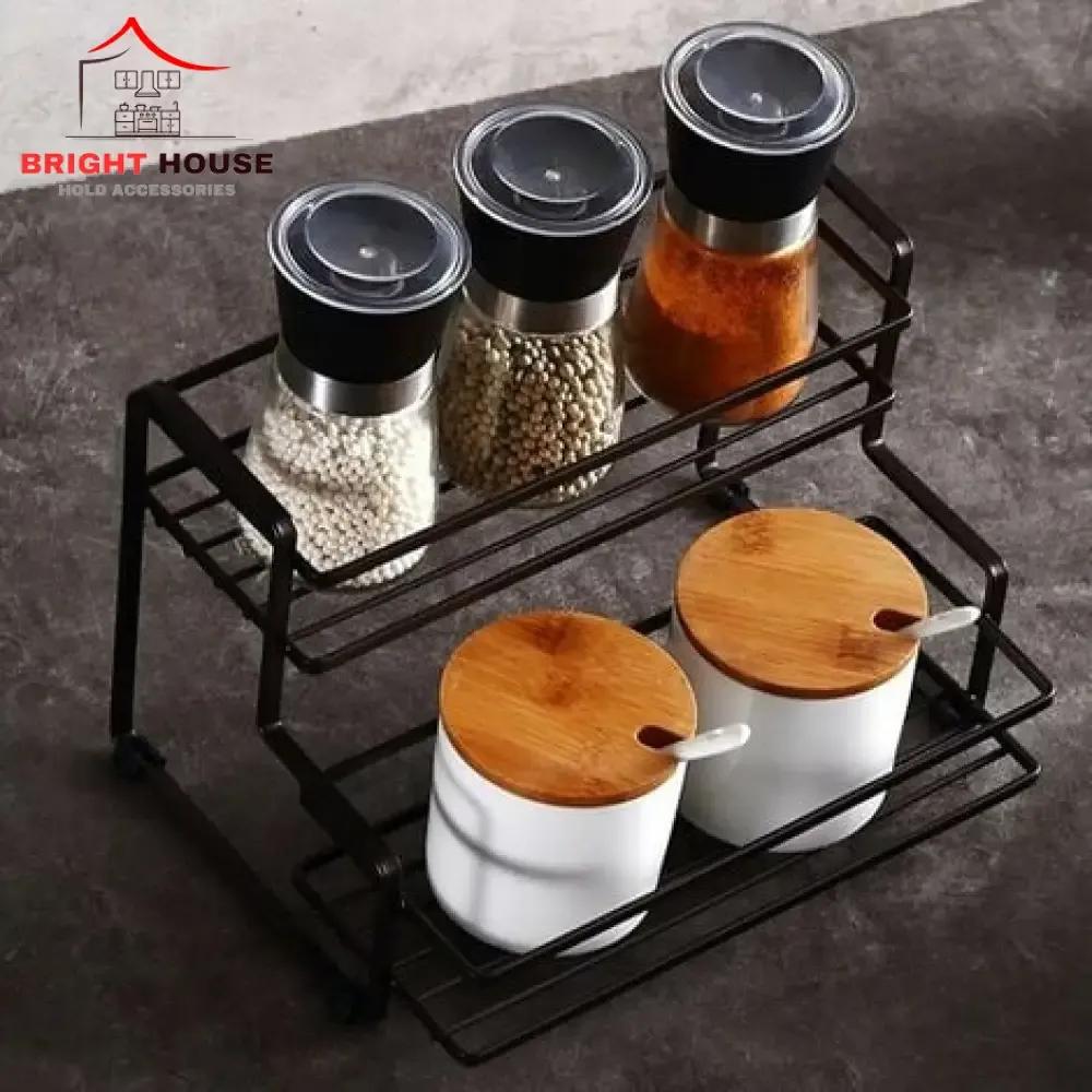 Stylish Metal Kitchen Rack for Spices & Utensils