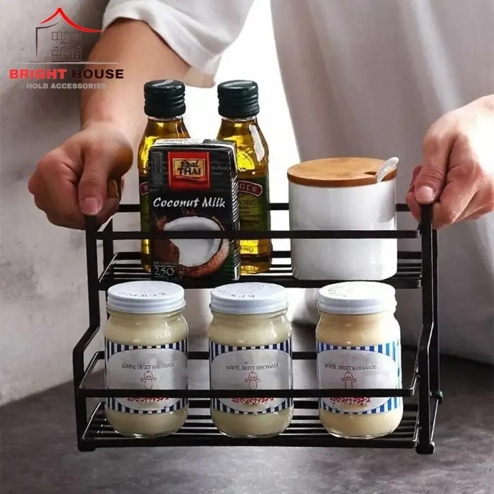 Stylish Metal Kitchen Rack for Spices & Utensils