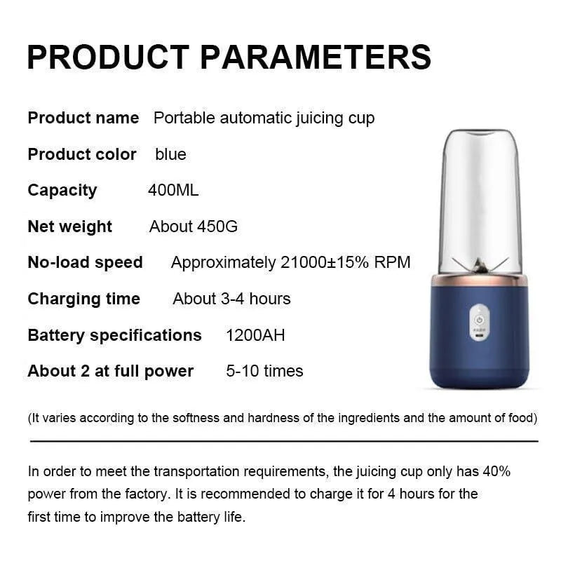 Rechargeable Juicer BlendePortable r for Home Kitchen Use