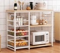 Iron Kitchen Oven Rack with 5 Shelves & Microwave Storage