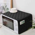 Quilted Microwave Cover Black Waterproof Dust Proof