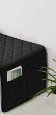 Quilted Microwave Cover Black Waterproof Dust Proof