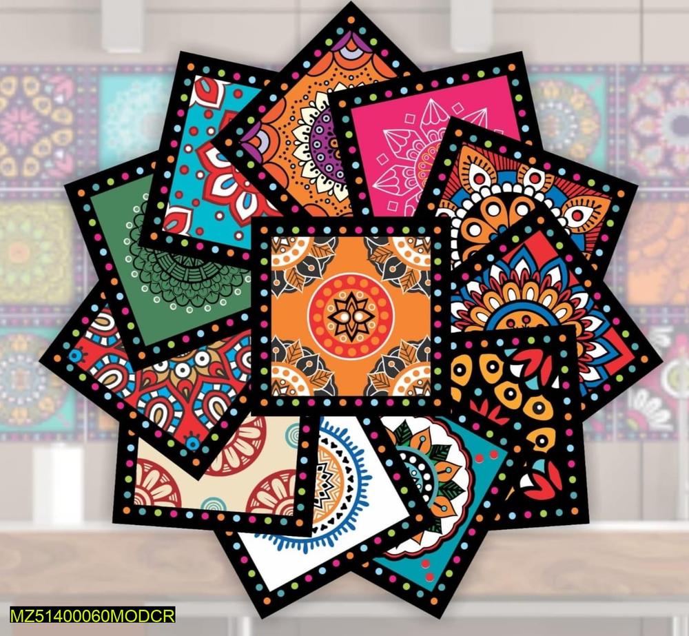 24 Pcs Vibrant Mandala Wall Stickers for Home Decor